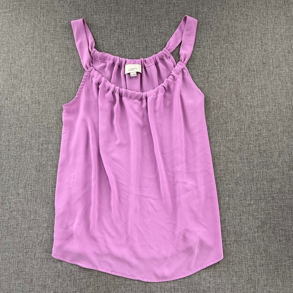 Ann Taylor LOFT Tank Top Relaxed Fit XS Lavender Lightweight Polyester